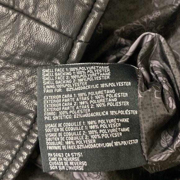 GUESS Leather Moto Jacket with Removable Fur XS - Picture 7 of 7